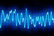 blue electronic sine sound wave