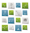 Garden and gardening tools and objects icons