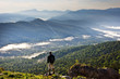 Beautiful mountains landscape and person