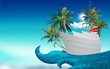 cruise ship on a wave cruise ship on a wave