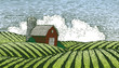 Woodcut Rural Scene