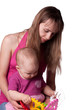 Mother playing with daughter