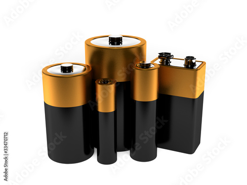 Illustration: A render of a group of different batteries A render of a group of different batteries