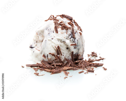 Foto: Eine Kugel Stracciatella Eis Eine Kugel Stracciatella Eis