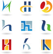 Vector illustration of abstract icons based on the letter H