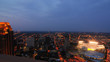Aerial view of Cleveland Ohio at dusk with baseball game Aerial view of Cleveland Ohio at dusk with baseball game