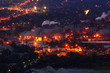 Steel mill at night in Cleveland, Ohio