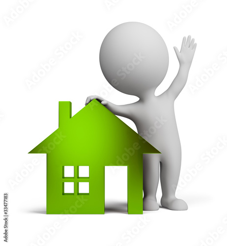 Illustration: 3d small people - glass house 3d small people - glass house