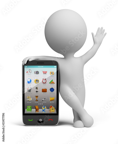 Ilustração: 3d small people - smartphone 3d small people - smartphone