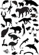 collection of different animals silhouettes collection of different animals silhouettes