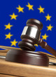 Gavel  and Flag of Europe