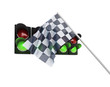 Zielflagge und Ampel mit Freistellungspfad