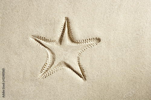 Photo: beach starfish print white caribbean sand summer beach starfish print white caribbean sand summer