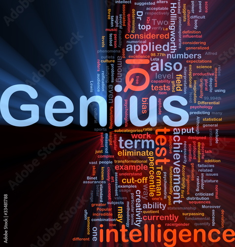 Illustration: Genius intelligence background concept glowing Genius intelligence background concept glowing