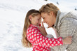 Young Mother And Daughter On Winter Vacation