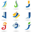 Vector illustration of abstract icons based on the letter J