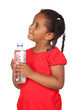 African little girl with water bottle