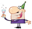 Man Toasting At A New Years Party