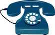 Blue retro phone