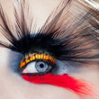 Foto: black bird woman eye makeup macro palm tree beach black bird woman eye makeup macro palm tree beach