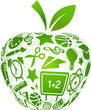 back to school - apple with education icons back to school - apple with education icons
