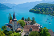 spiez church, lake thun, spiez, switzerland. spiez church, lake thun, spiez, switzerland.