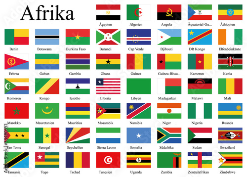Illustration: Länderflaggen Afrikas Länderflaggen Afrikas