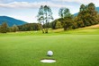 golf ball on tee in a beautiful golf club