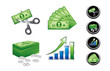 Business and Financial icons on white backdrop