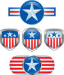 American pins on isolated background
