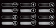 Racing flags, tires, trophies, and tools on black banners