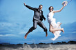 romantic beach wedding at sunset