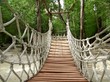 Adventure wooden rope jungle suspension bridge