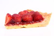 Strawberry Tart portion on a white background Strawberry Tart portion on a white background