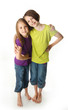 Sweet sisters hugging