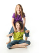 Sisters goofing off