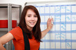 factory worker filling the schedule