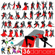 Dancers silhouettes set of 36 Dancers silhouettes set of 36