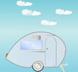 retro caravan, vector illustration