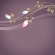 Diamond and gold decoration. Postcard. Vector.
