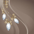 Diamond and gold decoration. Postcard. Vector.