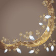 Diamond and gold decoration. Postcard. Vector.