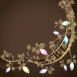 Diamond and gold decoration. Postcard. Vector.