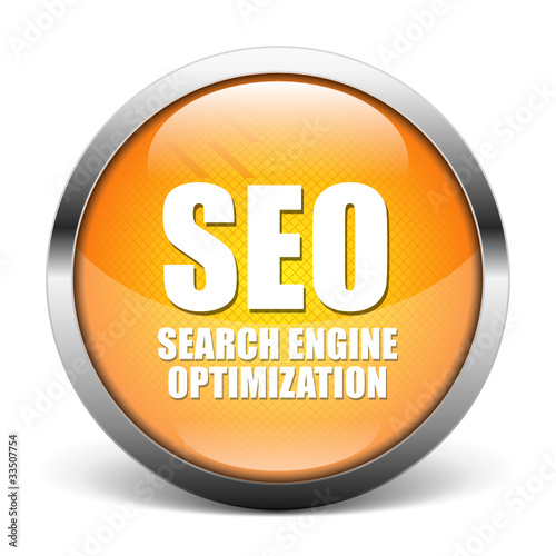 Vektor: click orange SEO button click orange SEO button
