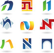 Vector illustration of abstract icons based on the letter N