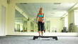 Women is doing exercises with steppe.  Dolly HD. Part 8