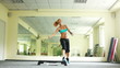 Women is doing exercises with step. Part 3 of 8