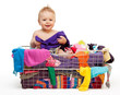 Happy baby with clothes