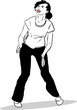 black and white image of a full-length scared girl black and white image of a full-length scared girl