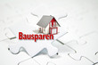 Puzzle mit Bausparen und Haus